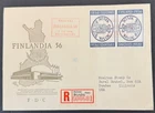 AtoZ. Finland 1956 FDC Registered to USA (See Back)