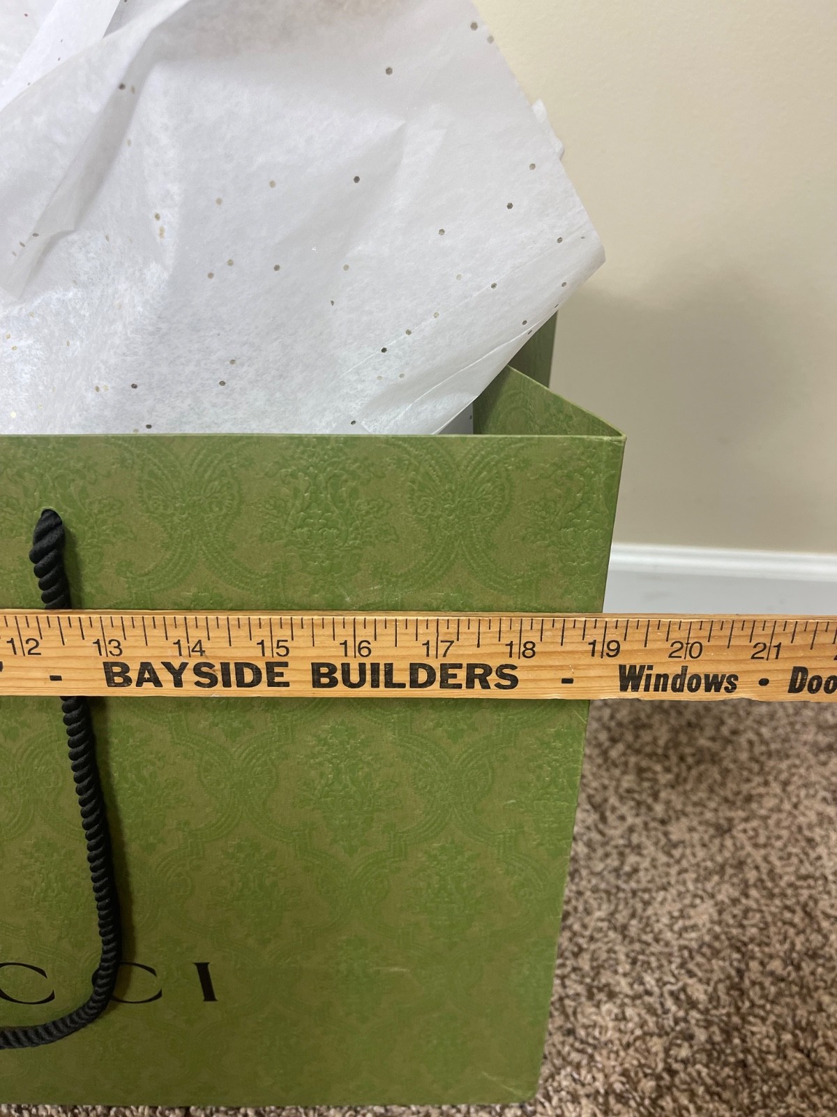 Authentic Empty Gucci Green Brocade Red Silver 8 Total Shopping Gift Tote Bags thumbnail 10