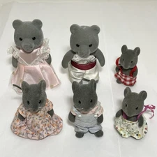Vintage Calico Critters Thistlethorn Mouse Mice & Bear Family 1985 (READ Desc.)
