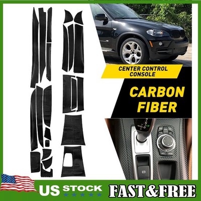 Kit Interior Decor Kits Trim Stickers For BMW X5 X6 2008-2014 Carbon Fiber Decal