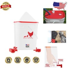 Automatic Chicken Waterer 5 Gal Stainless Steel Cups Center Coop Water