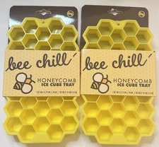 Evriholder Bee Chill Ice Trays Silicone Ice Tray for Making Hexagonal Ice 2-Pack