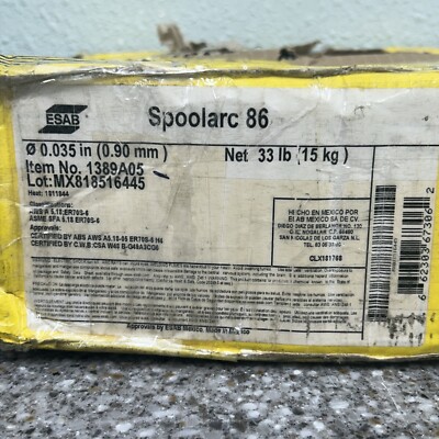 Esab 1389A05 Spoolarc 86 Welding Wire 0.035'' Copper Coated Mild Steel 33lb Spool