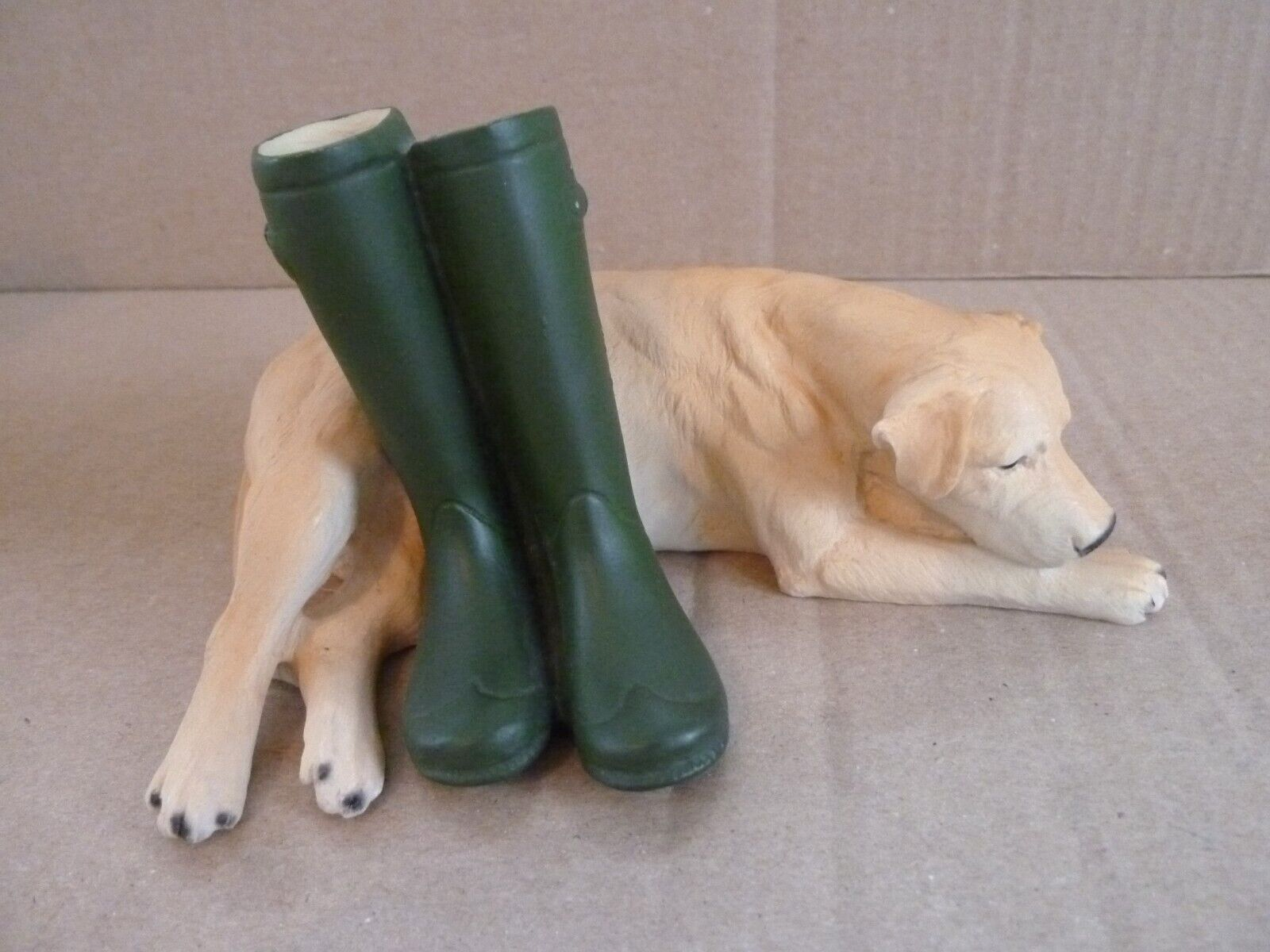NORTH LIGHT Yellow Labrador with Wellington Boots Figurine  VGC