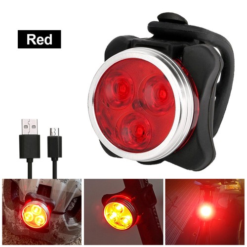 LED USB Rechargeable Mountain Bike Lights Bicycle Torch Front & Rear Lamp Set UK - Picture 10 of 12