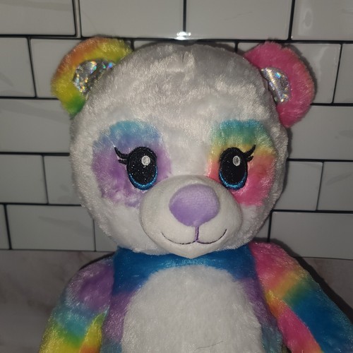 Build A Bear Rainbow Friends 16" PANDA Oso de Peluche Brillo Ojos Animal de Relleno BAB - Imagen 2 de 6