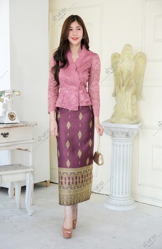 THAI TRADITIONAL BLOUSE SHIRTS LAOS SILK - Picture 35 of 74