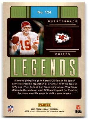 2023 Panini Legacy Joe Montana Kansas City Chiefs #124