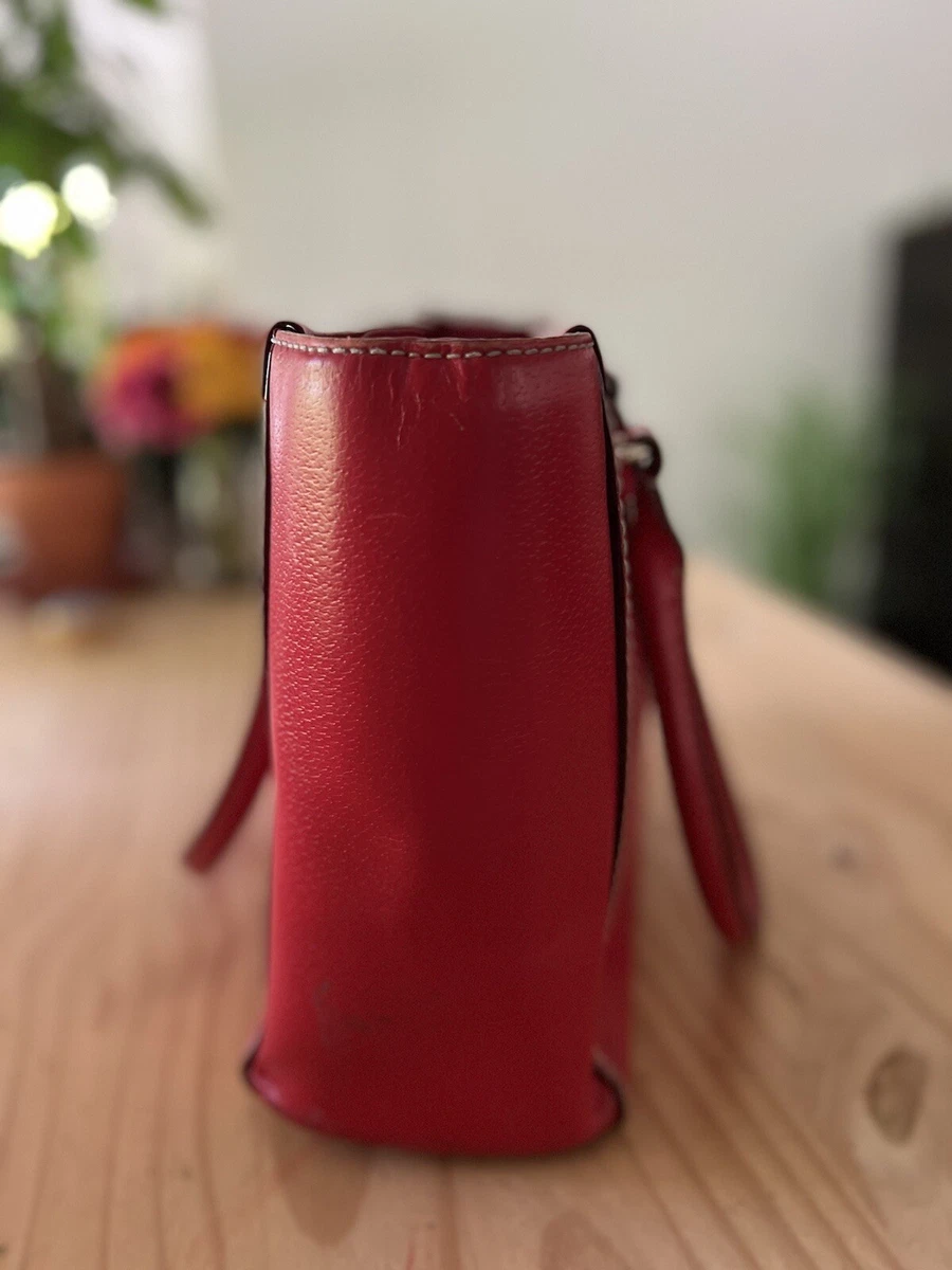 Kate spade top red leather tote
