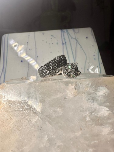 Sonia Bitton ring Panther band CZ size 6.75 sterling silver women - Picture 12 of 13