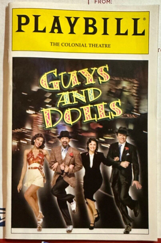 Guys And Dolls Playbill  The Colonial Theatre Boston Foucard/Sutherland
