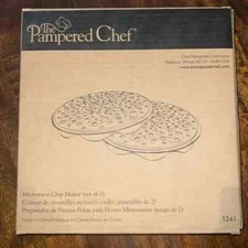 Pampered Chef Microwave Chip Maker Set Of 2 New In Box Silicone