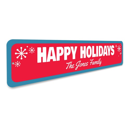 Happy Holidays Sign, Custom Happy Holidays Snowflake Sign - Picture 3 of 4