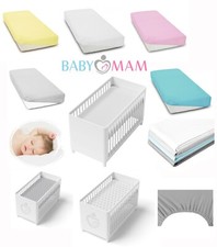 Super soft fitted sheet jersey stretchy 100% plain cotton fit cot 120x60cm 