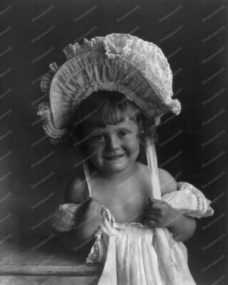 Victorian Girl In Bonnet 1900s Vintage 8x10 Photography Reprint