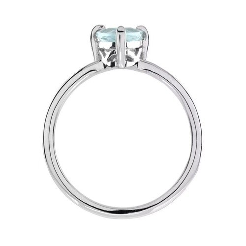 2Ct Trillion Cut Lab Created Aquamarine Diamond Women Ring 14K White Gold Finish - Picture 6 of 13