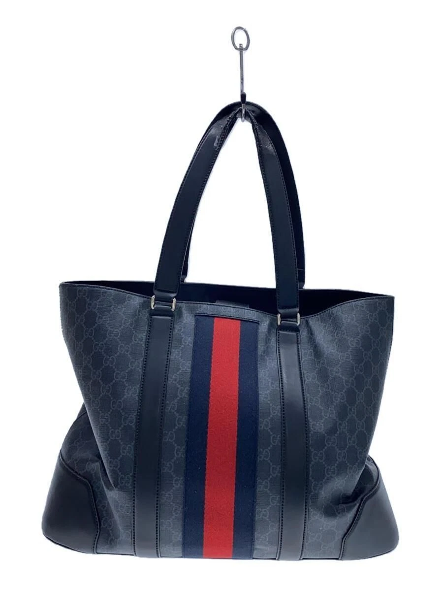 Sac fourre tout GUCCI noir 495560 493075 Shelly GG manche suprême cuir peeling