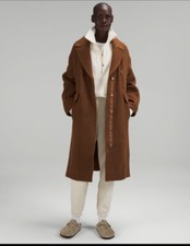 Nwt Size 10 Lululemon Wool Long Coat - Roasted Brown Msrp $498 Quilted Lined