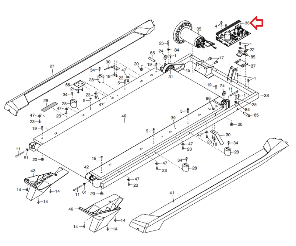 Controlador de placa controladora de motor inferior cinta de correr Gold's Gym Proform 390296 Foto 3 de 3