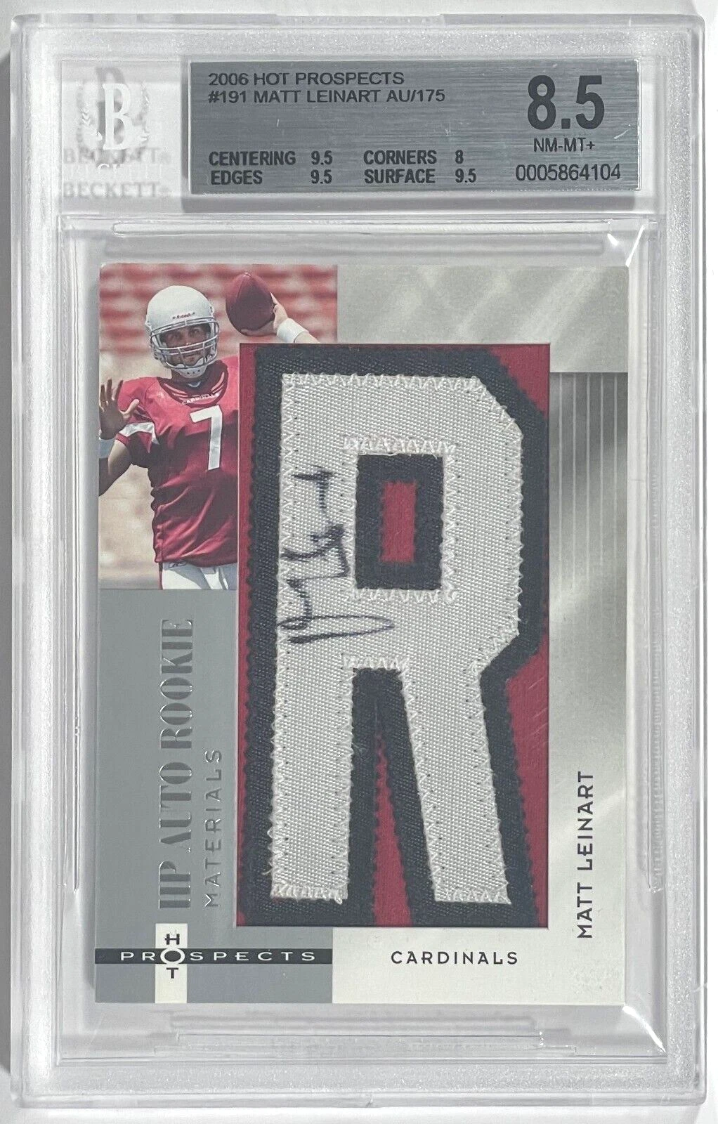 Matt Leinart Fleer Hot Prospects #191 HP Auto Rke.Mat.-Letter