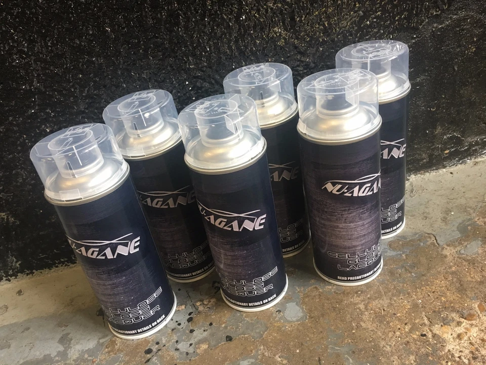 NUAGANE 12 x 400ml AEROSOL NITROCELLULOSE CLEAR LACQUER CLEAR GLOSS CELLULOSE SPRAY