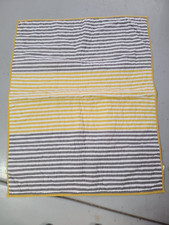 Land of Nod "Gray/Yellow Stripes/Birds" Reversible Crib Quilt