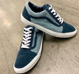 all blue low top vans