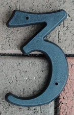 House Street Address Nail On 5" Vinyl Hard Plastic Black Numbers 0-9 BLACK