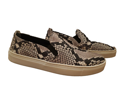 Womens Shoes The Flexx Sneak Name Snake Print Slip On Leather Sneakers New