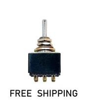 (1x) 6A @ 125VAC - On-Off-On -  3PDT - Mini Toggle Switch - Solder Terminal