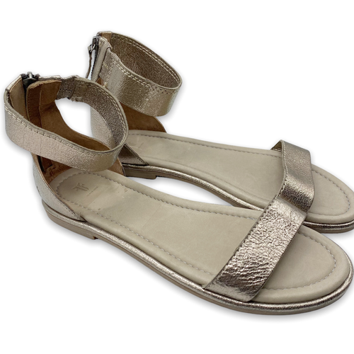 FRYE Women's Leather Tait Ankle Strap Zip Sandals in Bronze Multi Size 10 M  | eBay