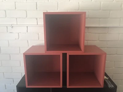 3x Ikea Valje Cubes Burnt Orange Wall Mount Or Stack Bookcases 3x Ikea Valje Cubes Burnt Orange Wall Mount Or Stack