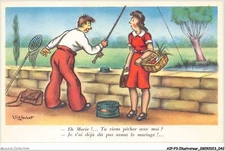 AIPP3-0243 - ILLUSTRATEUR - ELIE-LECHAT - EH MARIE - TU VIENS PECHER AVEC M