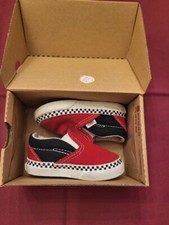 Vans Toddler Checkerboard Red Black Classic Skate Sneakers Shoes Sz 4