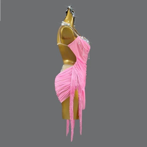 New Latin Dance Dress Stage Costume Standard Ball Competition Skirt Line Suit - Bild 4 von 26