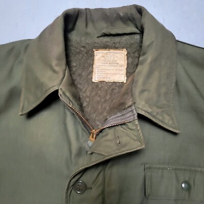 Vtg USN A-2 Deck Jacket w Stencil US NAVY Cold Weather Field Coat