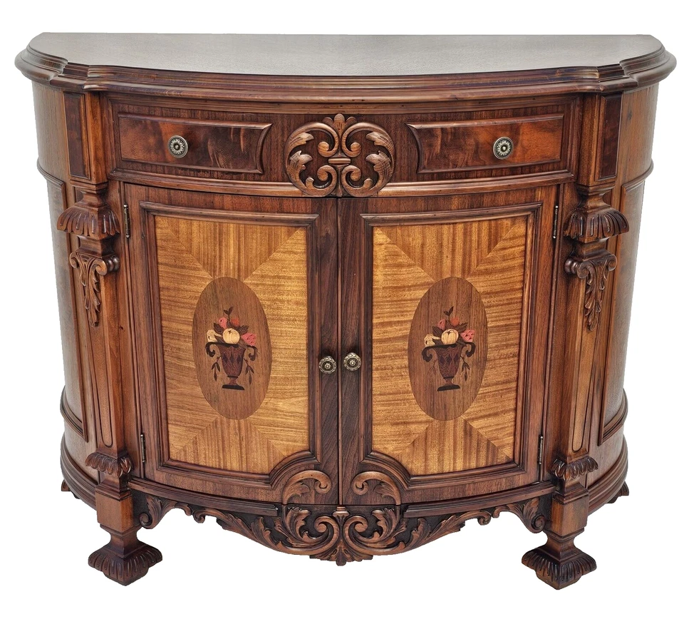 Antiguo aparador de nogal tallado Rockford años 20 consola buffet renacimiento español Foto 2 de 4