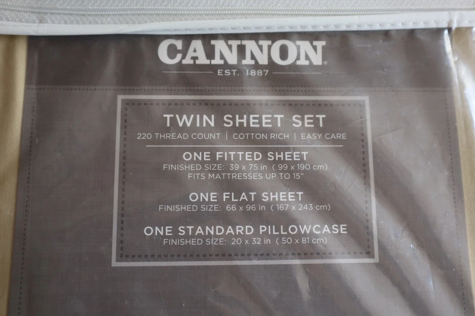 Juego de sábanas dobles marrón topo cannon de colección 220 hilos de fácil cuidado algodón rico Foto 4 de 4