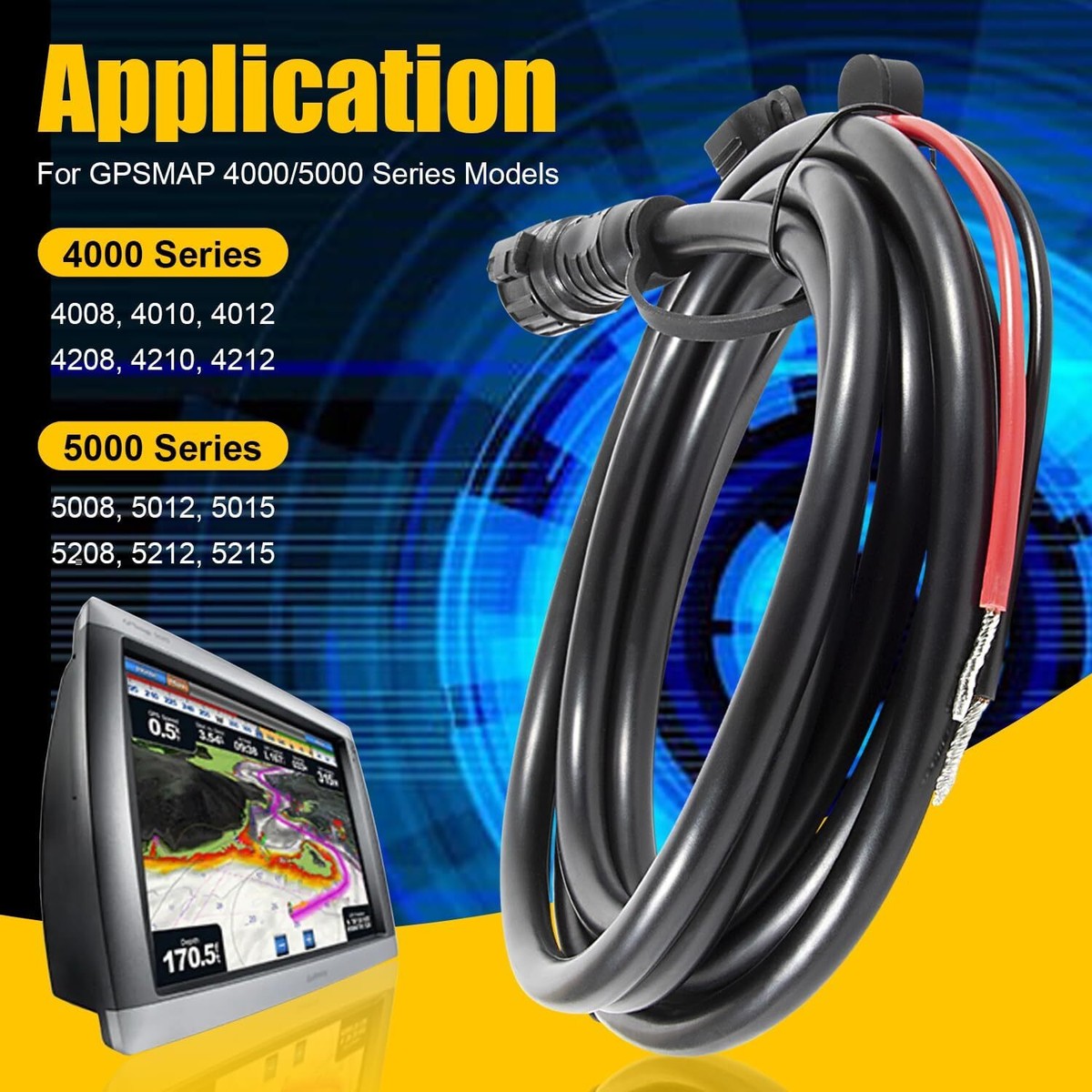 010-12445-00 Power/Data Cable for Garmin echoMAP Chirp/Plus/UHD GPSMAP