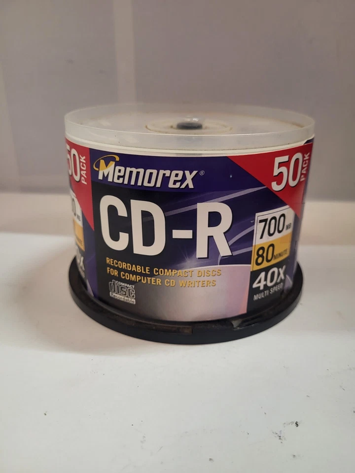 Memorex Recordable CD-R Media 40x 700mb 80min w/spindle 50-pk Factory Sealed - Image 3 of 4