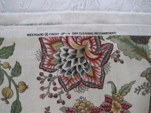 Western Textilien Stoff Jakobin Blumen 56" x 38" Hellbraun Multi USA Dekorateur Vintage - Bild 5 von 6