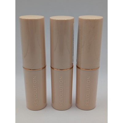 Revolution Fast Base Stick Foundation F2 Fair Neutral 0.21oz Lot of 3 New Sealed