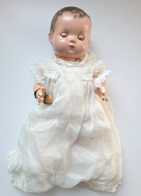 DARLING Vintage Effanbee Patsy Baby Composition Doll W/ Molded Hair & Sleep Eyes