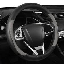 Car Steering Wheel Cover Microfiber Leather 14.5-15 Inch - Universal Fit