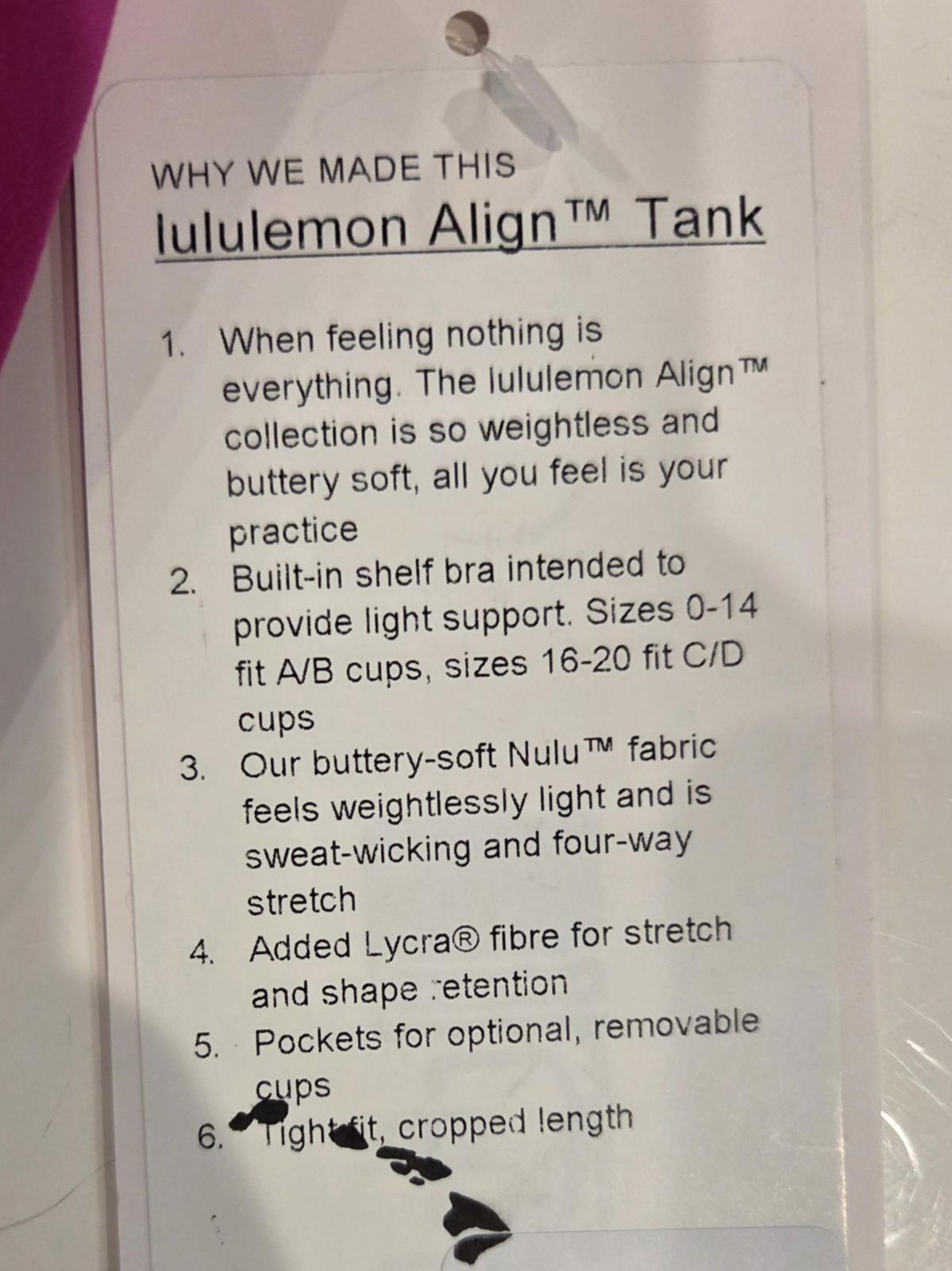 Lululemon Hawaii-Exclusive Align Tank NEW COLOR Pink Flare, White Islands, Sz 6 image 4
