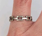 Vintage Sterling Silver 925 Open Chain Link Band Ring Size 8 Signed