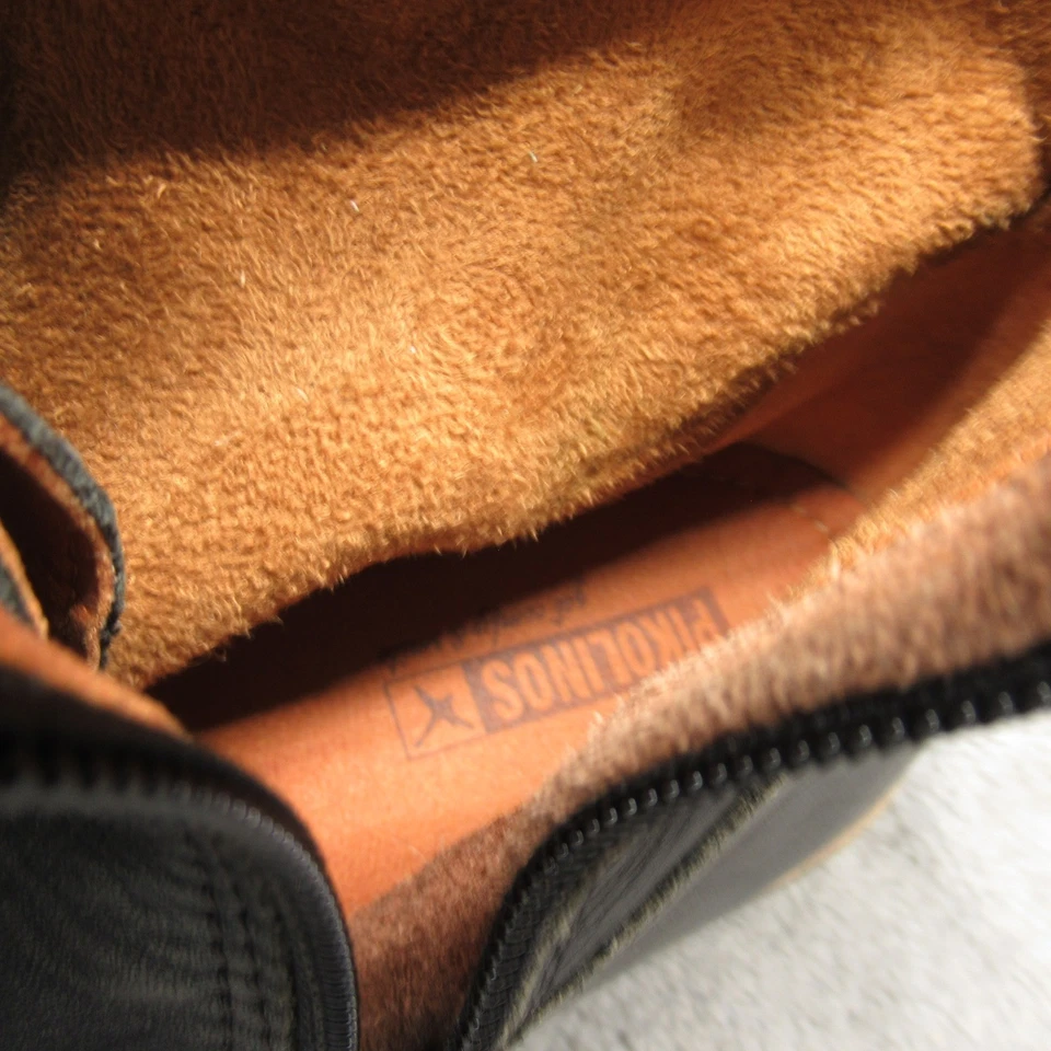 Pikolinos Womens Vicar Boots 10 EU41 Black Leather Lace Up Side Zip Buckle Ankle - Image 4 of 4