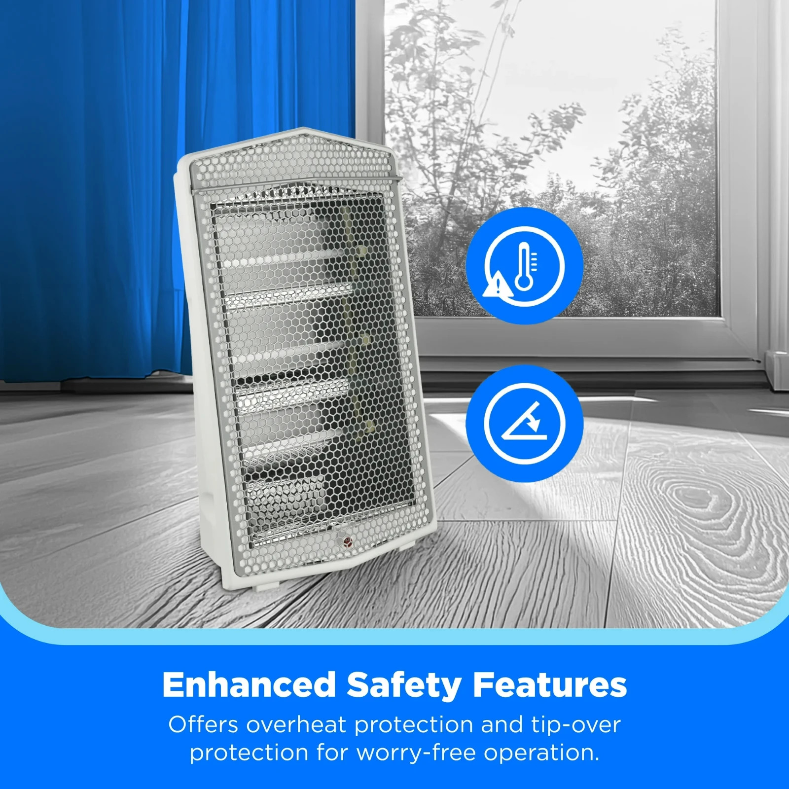 Set of 3 Midea 1500W Quartz Electric Space Heater, MSH20Q3AWWV, White, Open Box