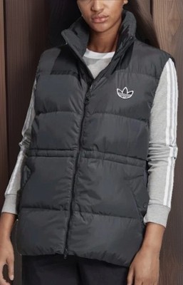 ADIDAS Black Hype Down Puffer Vest Womens Small New Fast Shipping