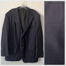 Canali 100 Wool Blue Gray Plaid Blazer Jacket 48R EU 58 